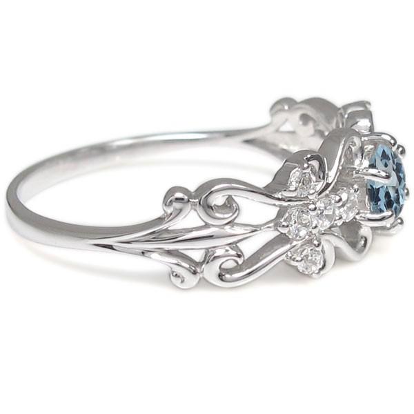 【クーポン】 アクアマリンサンタマリア リング アンティーク 唐草 リング ハート 指輪 18金 【DG1786346410】(64260円)