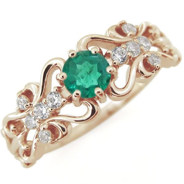 エンゲージリング エメラルド リング プロポーズ用 婚約指輪 18金(88642円)