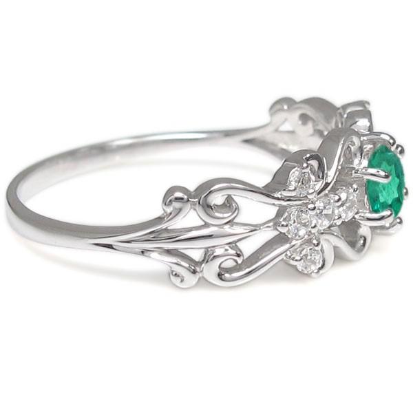 新春SALE！ エンゲージリング エメラルド リング プロポーズ用 婚約指輪 18金 【CEG2464134391】(88642円)