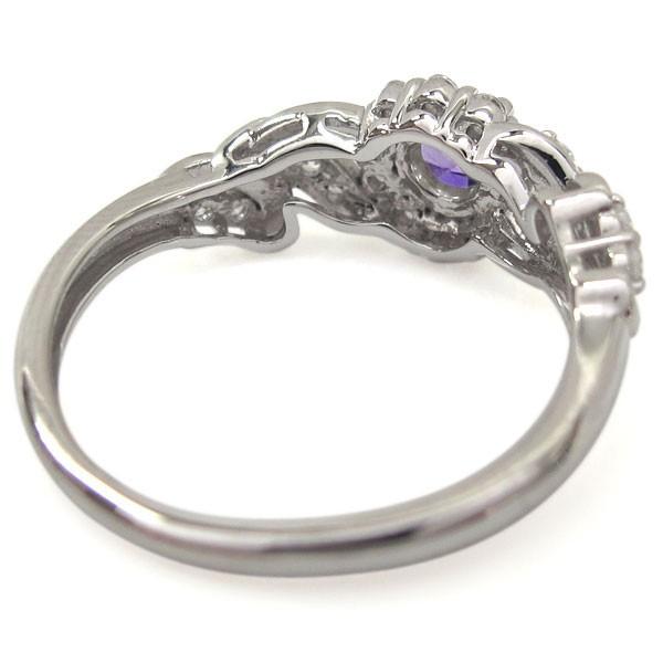 プラチナ アメジスト エンゲージリング 取り巻き 婚約指輪 ゴージャス クリスマス ポイント消化の画像