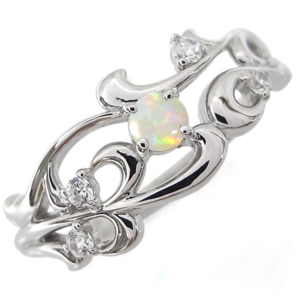 プラチナ オパール エンゲージリング アラベスク 唐草 婚約指輪 安い クリスマス ポイント消化