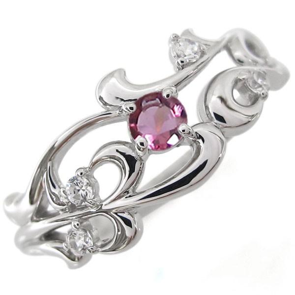プラチナ ピンクトルマリン エンゲージリング アラベスク 唐草 婚約指輪 安い クリスマス ポイント消化