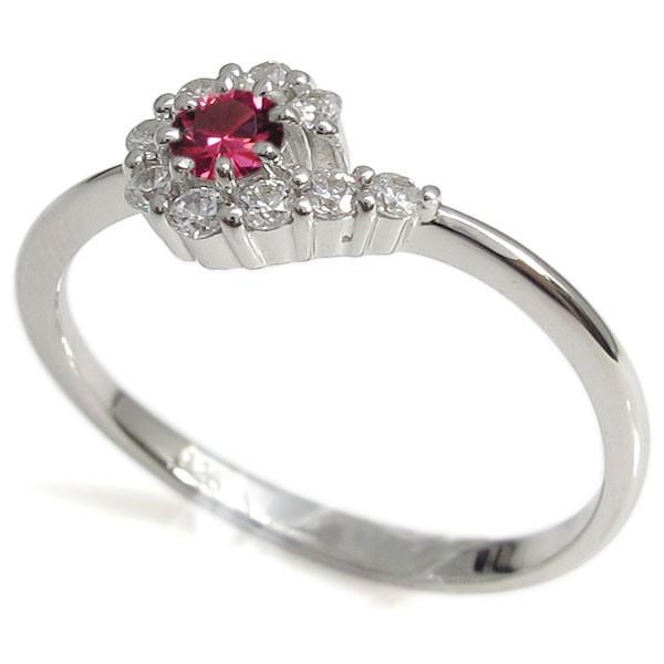 指輪 レディース 誕生石 7月 ルビー シルバーリング 結婚10周年
