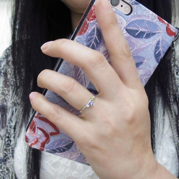 シンプルリング ライン リング タンザナイト 指輪 18金の画像