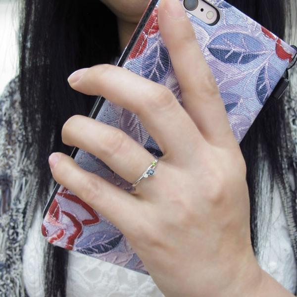 シンプル エンゲージリング ライン リング アクアマリンサンタマリア 婚約指輪 安い 18金の画像