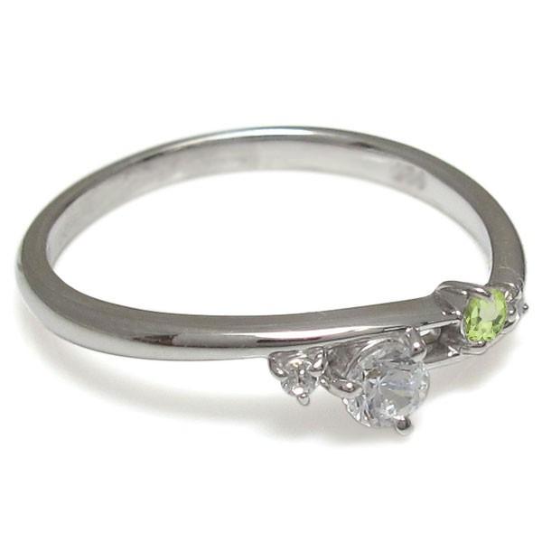 シンプルリング ライン リング ダイヤモンド 婚約指輪 安い 18金の画像