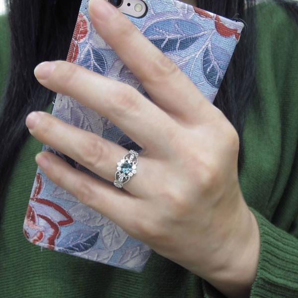 ブルートパーズリング 婚約指輪 安い 10金 大粒 エンゲージリングの画像