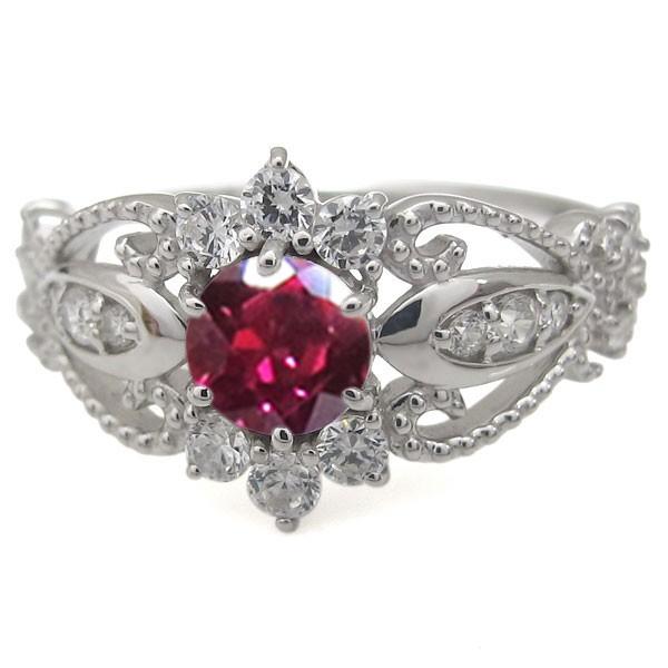 【ラスト1点】 アンティーク調 ルビーリング ミル打ち 指輪 K18 【RIZ2495592580】(89774円)