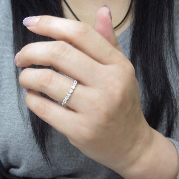 新入荷!!【日本未発売】 ダイヤモンドリング ハーフエタニティーリング 18金 指輪 ミル打ち 【PE1863089496】(67021円)