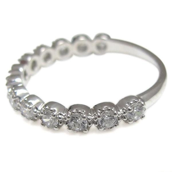 新入荷!!【日本未発売】 ダイヤモンドリング ハーフエタニティーリング 18金 指輪 ミル打ち 【PE1863089496】(67021円)