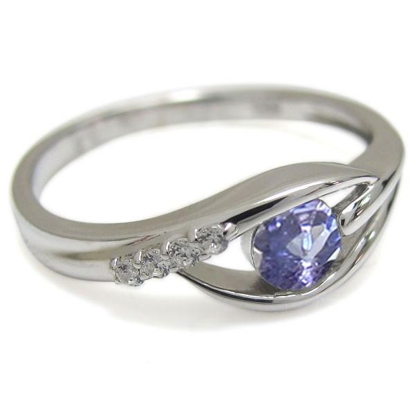 シンプル プラチナリング タンザナイト 婚約指輪  一粒リング クリスマス ポイント消化の画像