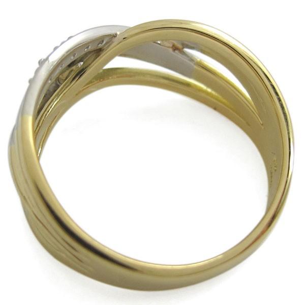 ラインリング ダイヤモンド 指輪 K18 プラチナ コンビリング