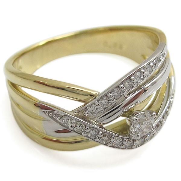 k18プラチナコンビダイヤモンドリング プラチナk18 コンビダイヤモンドリング