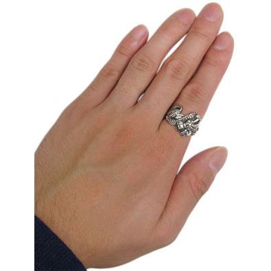 新作マット・カーペット シルバーリング 龍 メンズ 指輪 ドラゴン アレキサンドライト 【OCQ9709211325】(34927円)