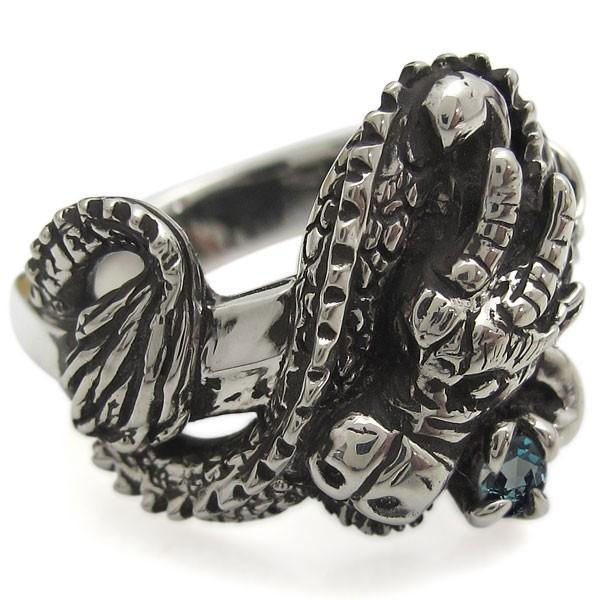 新作マット・カーペット シルバーリング 龍 メンズ 指輪 ドラゴン アレキサンドライト 【OCQ9709211325】(34927円)