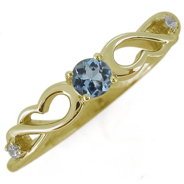 アクアマリンサンタマリア 3月誕生石 指輪 羽根 フェザー レディース