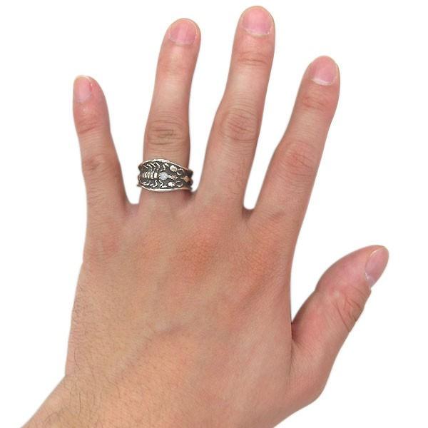 税込 シルバーリング 6月誕生石 ロイヤルブルームーンストーン スコーピオン 蠍 サソリ メンズ シルバー 指輪 メンズ 天然石 ムーンストーン さそり 指輪 メンズアクセサリー Dagl Tg