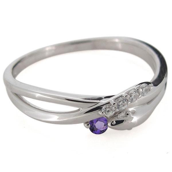 高評価続出！ 指輪 レディース 18金 18k ヘビ 蛇 2月誕生石 アメジスト スネークリング 【JSB1328352873】(47785円)