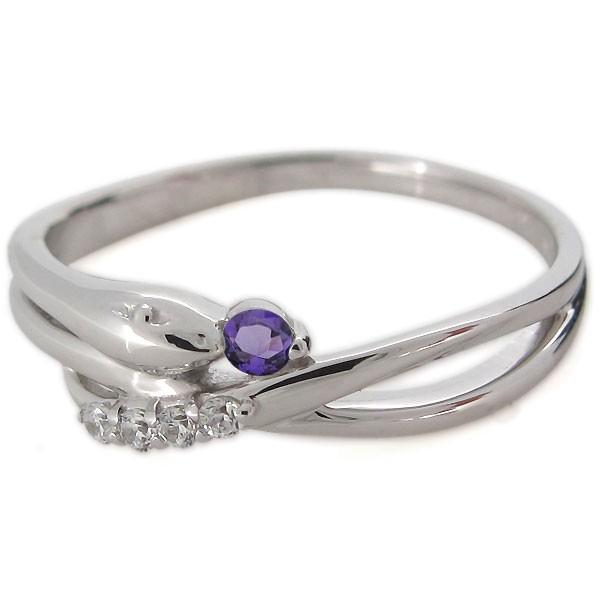 高評価続出！ 指輪 レディース 18金 18k ヘビ 蛇 2月誕生石 アメジスト スネークリング 【JSB1328352873】(47785円)