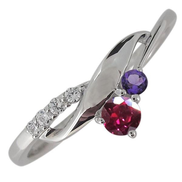 指輪 レディース 人気 シンプル シルバー925 ルビー おしゃれ