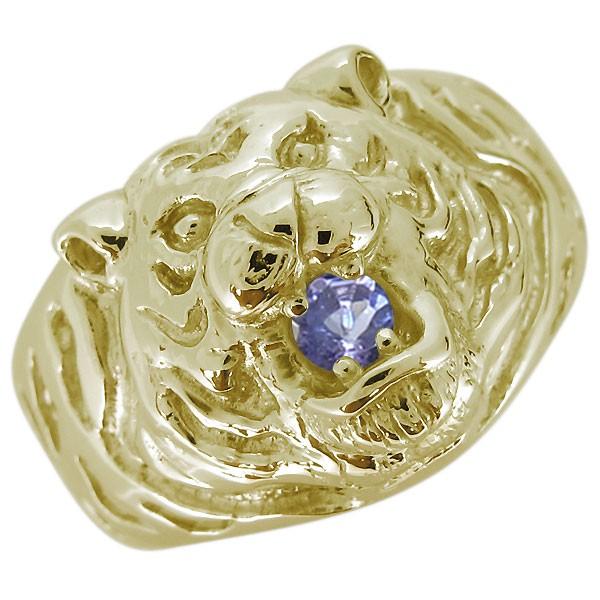 人気セール，安い 虎 タイガー 指輪 18金 リング メンズ 天然石