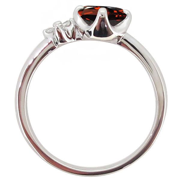 指輪 レディース シンプル 天然石 18金 18k リング ゴールド ピンク 誕生石 1月の画像