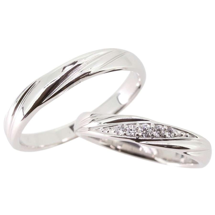 結婚指輪 プラチナ 2本セット ペアリング ダイヤモンド ペア カップル