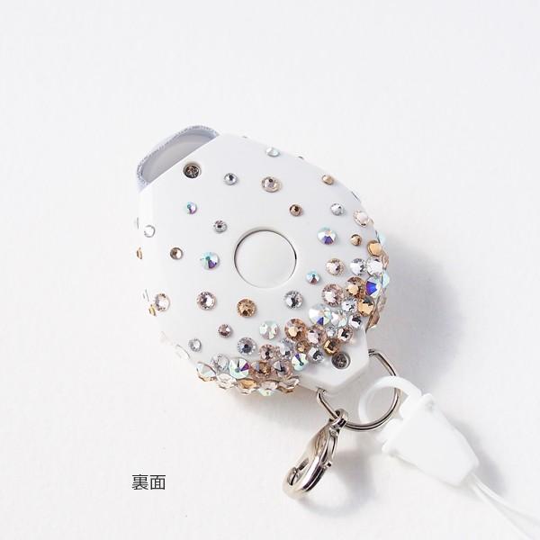 ネックストラップ スワロフスキーデコ ゴールドジュエリー リール式 長