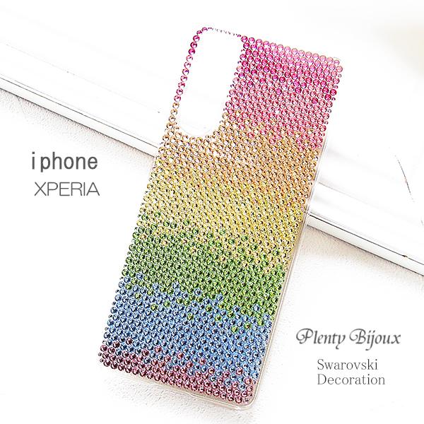 SWAROVSKI（スワロフスキー） スマホケース デコ レインボー