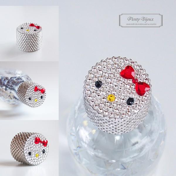 SWAROVSKI（スワロフスキー） デコ ペットボトルキャップ ねこちゃん