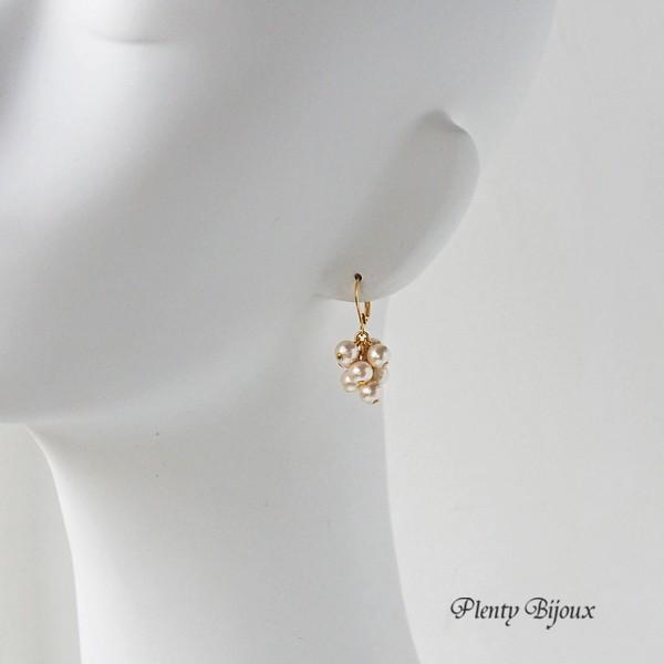 コットンパール ピアス イヤリング ぶどう房型 アレルギー対応 結婚式