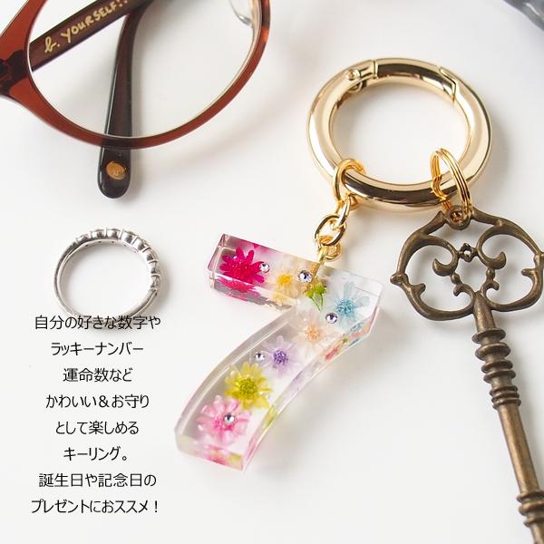 SWAROVSKI（スワロフスキー） キーリング 数字 ナンバー モチーフ お花