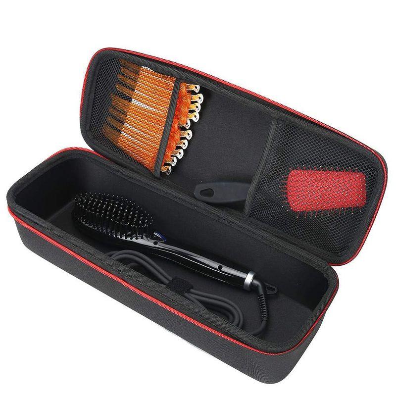 ヘアドライヤーコーム収納袋、ポータブルアウトドア耐摩耗性ヘアドライヤーブラシオーガナイザーハードトラベルケースキャリーバッグヘアカーラーアク