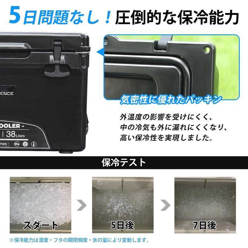 MOON LENCE クーラーボックス 大容量 40QT (38L) 5日保冷 ハードクーラーボックス アウトドア キャンプ 釣り BBQ 40QT 38L LENCE クーラーボックス 大容量 5日保冷 ハードクーラーボックス アウトドア キャンプ 釣り BBQ 　