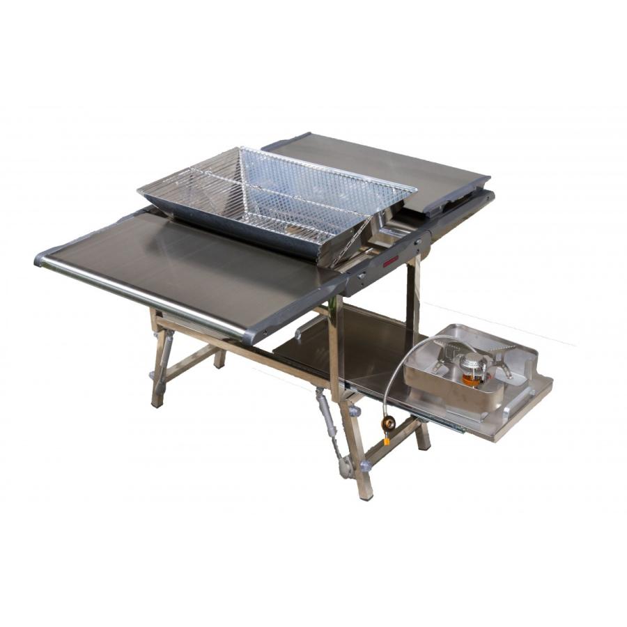 コンパクト多機能テーブル ｂｂｑコンロ ステンレス製 Cf 1609d 4589944712218 Doux Et Sourire 通販 Yahoo ショッピング