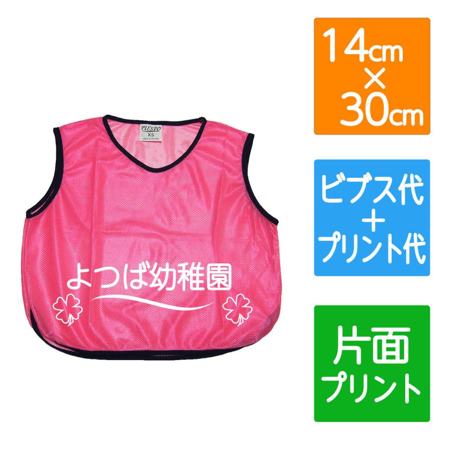 驚きの値段 ビブス プリントパック 無地ビブス代 片面プリント代込 14cm X 30cm 高品質シルクスクリーン方式 名入れ チーム名 ロゴ 企業名 団体名 イベント Aynaelda Com