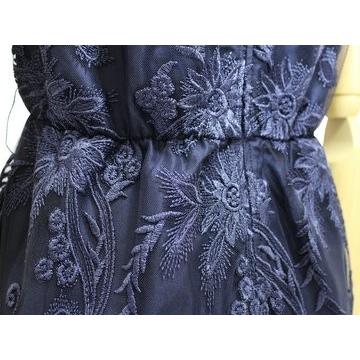 パーティードレス 結婚式 二次会 服装 親族 披露宴 卒業パーティーゲストドレス 刺繍レースドレス 20代 30代 40代 プリカ 3-2007op-1 ネイビー_16