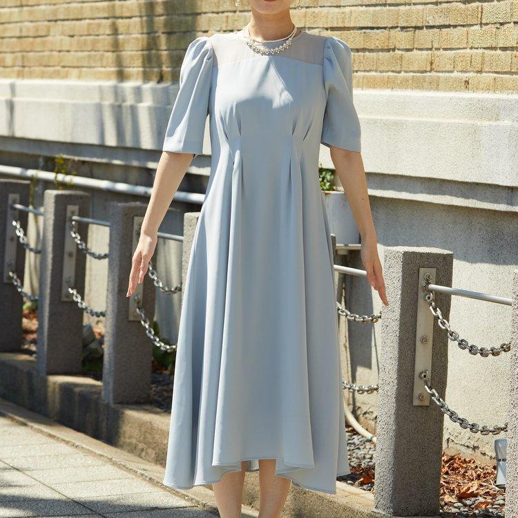 パーティードレス 結婚式 二次会 服装 親族 披露宴 謝恩会 卒業パーティー ゲストドレス 袖あり 20代 30代 40代 おしゃれ プリカ 3-5116 グレー_11