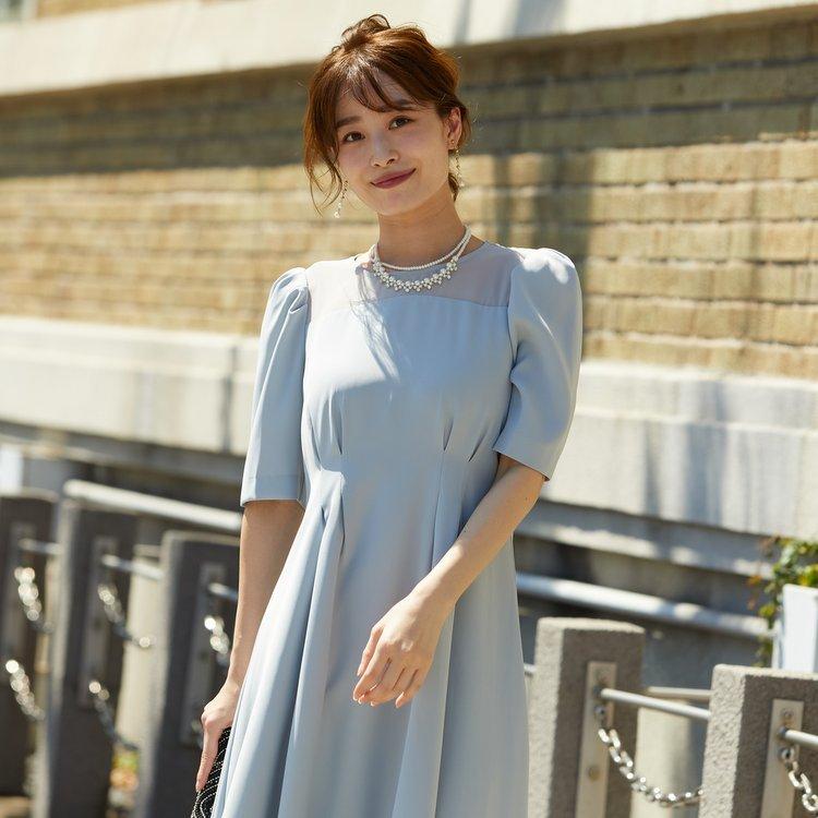 パーティードレス 結婚式 二次会 服装 親族 披露宴 謝恩会 卒業パーティー ゲストドレス 袖あり 20代 30代 40代 おしゃれ プリカ 3-5116 グレー_3