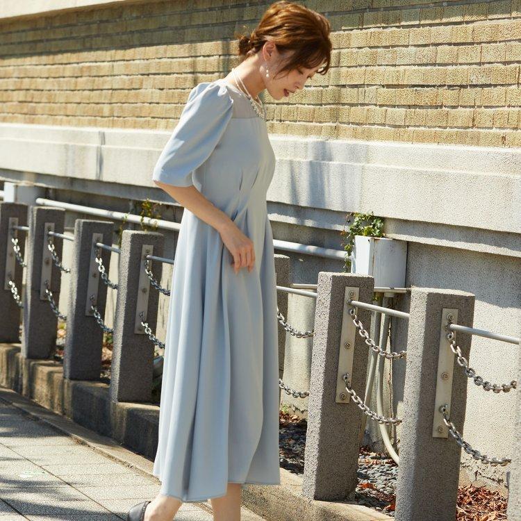パーティードレス 結婚式 二次会 服装 親族 披露宴 謝恩会 卒業パーティー ゲストドレス 袖あり 20代 30代 40代 おしゃれ プリカ 3-5116 グレー_4