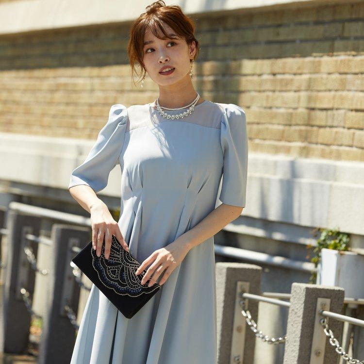 パーティードレス 結婚式 二次会 服装 親族 披露宴 謝恩会 卒業パーティー ゲストドレス 袖あり 20代 30代 40代 おしゃれ プリカ 3-5116 グレー_6
