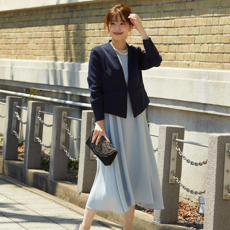 パーティードレス 結婚式 二次会 服装 親族 披露宴 謝恩会 卒業パーティー ゲストドレス 袖あり 20代 30代 40代 おしゃれ プリカ 3-5116 グレー_8