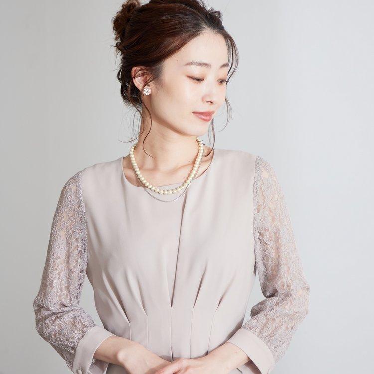 パーティードレス 結婚式 二次会 服装 親族 披露宴 卒業パーティー 日本製 上品 ロング丈 20代 30代 40代 おしゃれ プリカ 5-3106op-1 ベージュ_3