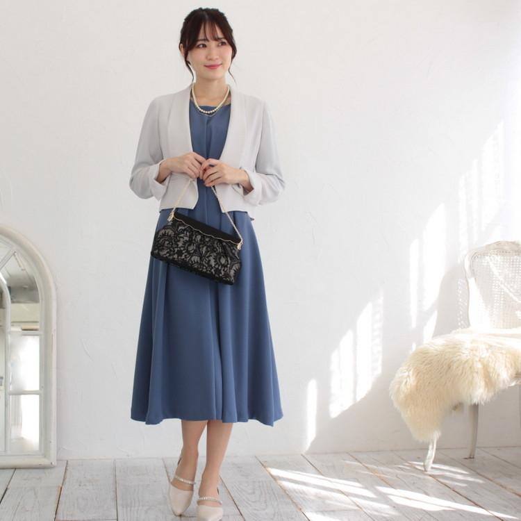 パーティードレス 結婚式 二次会 服装 親族 披露宴 謝恩会 ゲスト 日本製 上品 ロング丈 20代 30代 40代 おしゃれ プリカ 5-3106op ブルー_7
