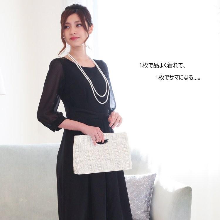 パーティードレス セレモニーワンピース 結婚式 二次会 親族 卒業式 卒園式 入学式 七五三 母 ママ 顔合わせ 30代 40代 プリカ 5-3115op-1ブラック_2