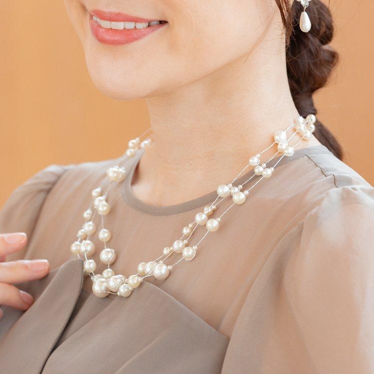 PLIQUA（プリカ） パーティーネックレス パールネックレス 結婚式 