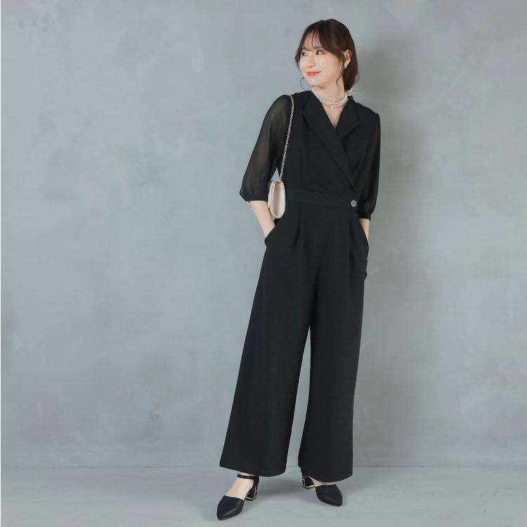 パンツドレス 結婚式 服装 お呼ばれパンツ オールインワン 大きいサイズ 会社パーティー かっこいい パンツコーデ 20代 30代 40代 七五三 ママ 卒業式 母親_11