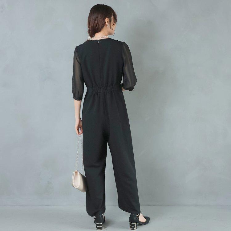 パンツドレス 結婚式 服装 お呼ばれパンツ オールインワン 大きいサイズ 会社パーティー かっこいい パンツコーデ 20代 30代 40代 七五三 ママ 卒業式 母親_14