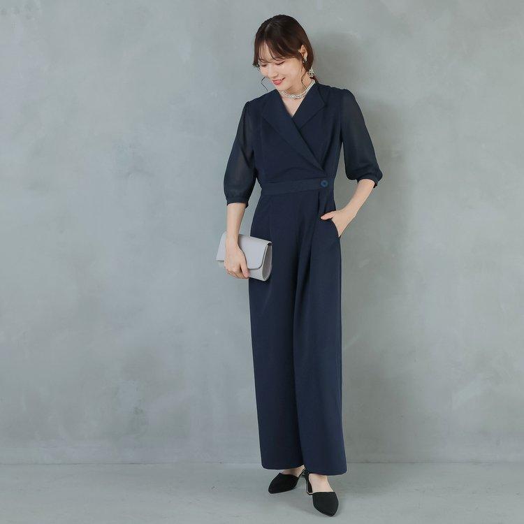パンツドレス 結婚式 服装 お呼ばれパンツ オールインワン 大きいサイズ 会社パーティー かっこいい パンツコーデ 20代 30代 40代 七五三 ママ 卒業式 母親_3