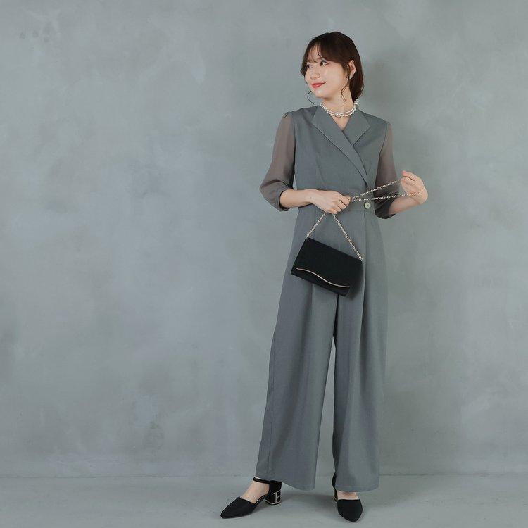 パンツドレス 結婚式 服装 お呼ばれパンツ オールインワン 大きいサイズ 会社パーティー かっこいい パンツコーデ 20代 30代 40代 七五三 ママ 卒業式 母親_6